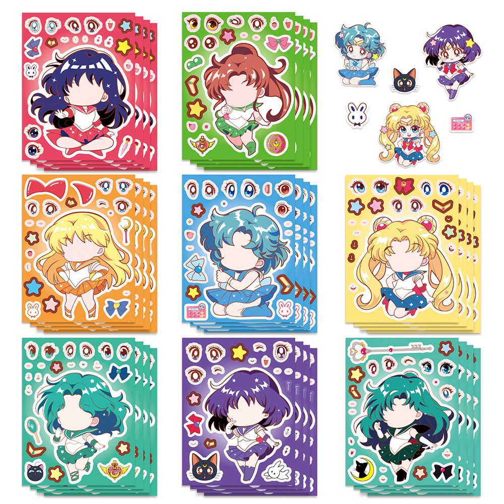 Anime Poster Print - 8/16PCS Sailor Moon Face-Change Puzzle DIY
