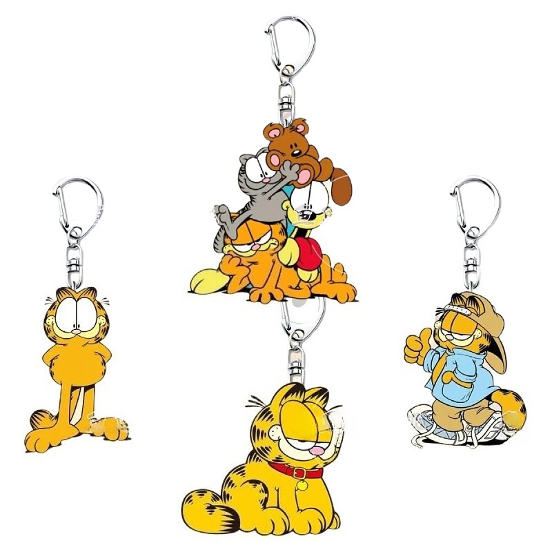Anime Merchandise Keychains - Garfield cartoon cute student acrylic keychain