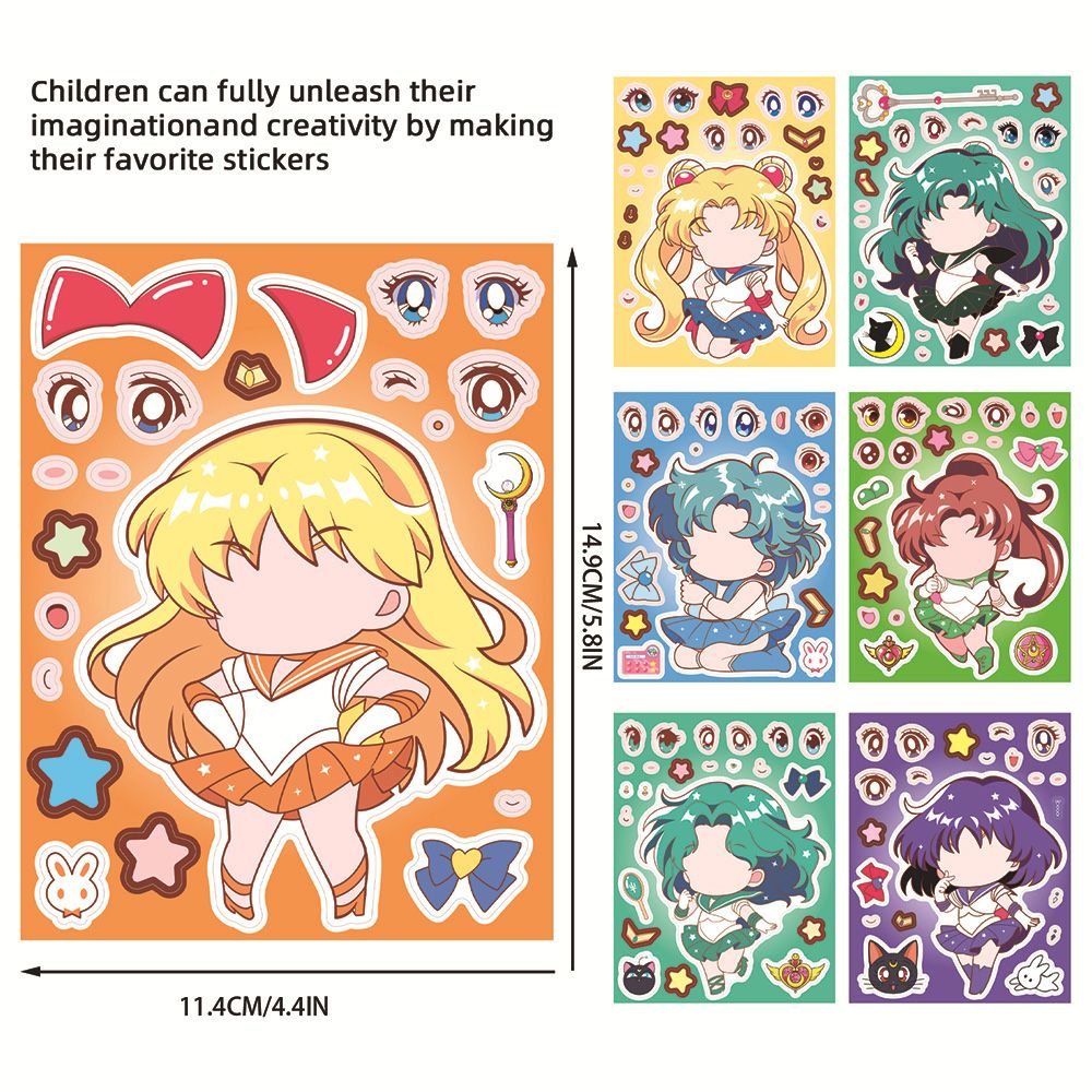 8/16PCS Sailor Moon Face-Chang - Anime Poster Print recension och pris