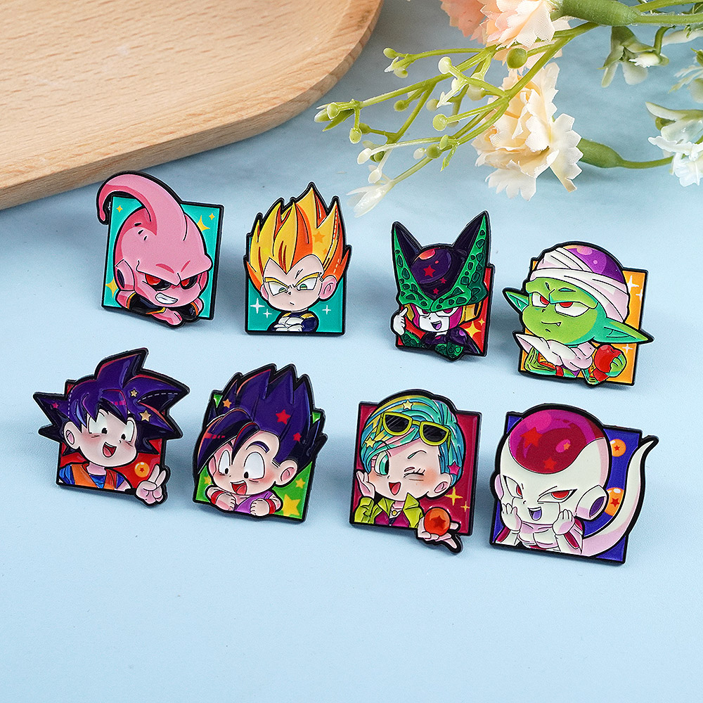 8Pcs Chibi Goku Character Enam - Enamel Pin Set recension och pris