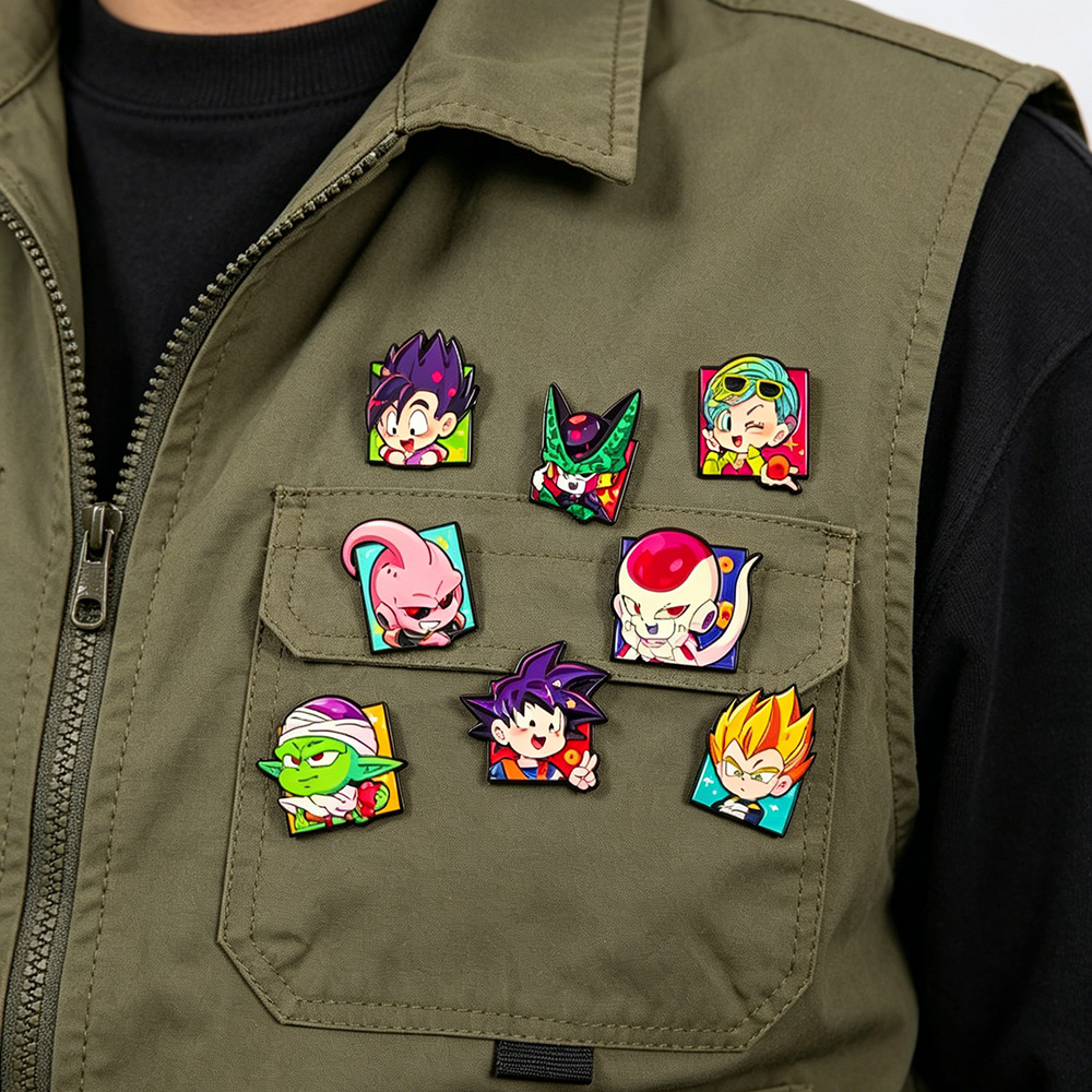 8Pcs Chibi Goku Character Enam - Enamel Pin Set recension och pris